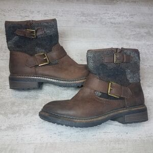 White Mountain Carlin Brown Ankle Bootie Boots Camo Size 6.5